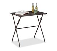 Relaxdays Tavolo Pieghevole da Giardino, Aspetto Legno, Tavolo Rettangolare Balcone, Plastica, 75x77,5x48,5 cm, Marrone