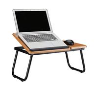 Relaxdays Tavolo porta pc inclinabile supporto notebook in legno MDF vassoio da letto HxLxP: 23,5 x 56,3 x 31,6 cm beige