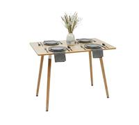 Relaxdays Tavolo Pranzo Rettangolare, HxLxP: 75 x 110 x 70 cm, MDF e bambù, per 4 Persone