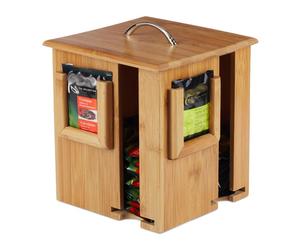 Relaxdays Tea box girevole in bambù