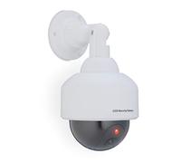 Relaxdays Telecamera Finta di Sorveglianza, Dummy Camera, LED Lampeggiante, HxLxP: 23,5x12,5x14 cm, Deterrente, Bianco