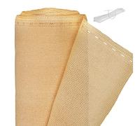 Relaxdays Telo Ombreggiante Infrangi Vista, Anti UV, 1,2x6 m, Rete per Recinzioni da Esterno e Ringhiere Balconi, Beige