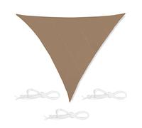Relaxdays Telone Triangolare, Dimensione 6x6x6 m, Impermeabile, Anti UV, Corde di Supporto, per Esterni, Caffè Latte