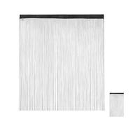 Relaxdays Tenda a Fili, Accorciabile, Set da 2, HxL: 145 x 245 cm, Porte e Finestre, Frange, Separé e Divisorio, Nero, Poliestere