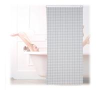 Relaxdays Tenda a Rullo per Doccia, 120 x 240 cm, Tendina Semitrasparente per Vasca da Bagno Idrorepellente, Bianco Nero, 120 x 240