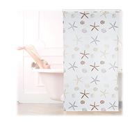 relaxdays Tenda a Rullo Ocean, Impermeabile, Vasca, Doccia, Conchiglie, Montaggio a Soffitto, 120x240 cm, Semitrasparente