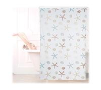 relaxdays Tenda a Rullo Ocean, Impermeabile, Vasca, Doccia, Conchiglie, Montaggio a Soffitto, 140x240cm, Semitrasparente