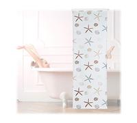 relaxdays Tenda a Rullo Ocean, Impermeabile, Vasca, Doccia, Conchiglie, Montaggio a Soffitto, 80x240 cm, Semitrasparente