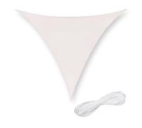 Relaxdays 2x2x2 m Tenda a Vela Parasole, Tessuto HDPE Anti-UV, Corde di Supporto, Ombra Balcone, Giardino, Bianco, Acciaio Inox