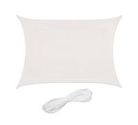 Relaxdays Tenda a Vela Parasole, in Tessuto HDPE Anti-UV, Corde di Supporto, Ombra Balcone e Giardino, 2x4 m, Bianco