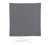 Relaxdays Tenda a Vela Quadrata, Idrorepellente, Anti UV, con Corde di Supporto, Terrazza e Giardino, LxP: 5x5 m, Grigia