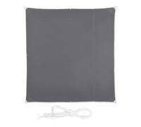 Relaxdays Tenda a Vela Quadrata, Idrorepellente, Anti UV, con Corde di Supporto, Terrazza e Giardino, LxP: 2x2 m, Grigia