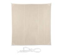 relaxdays Tenda a Vela Quadrata, Impermeabile, Anti UV, Corde di Supporto, da Terrazza e Giardino, LxP: 5x5 m, Beige, 5 x 5 m