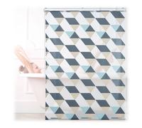 Relaxdays Shower Roller Blind Tenda da Doccia, 120x240, Design Triangoli Moderno, Rullo Flessibile, Vasca da Bagno & Finestra, Multicolore