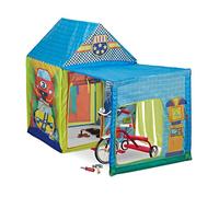 Relaxdays Tenda da Gioco a Forma di Autofficina, Interni e Esterni, Giocattolo Bambini, HLP: 109x146x75 cm, Colorata, Poliestere