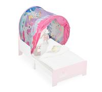 Relaxdays Tenda da Letto per Bambini, 220 x 79 cm, Cupola da Gioco, Funzione Pop-Up, Rifugio per la Cameretta, Unicorno, Poliestere