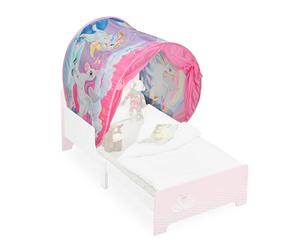 Relaxdays Tenda da Letto per Bambini, 220 x 79 cm, Cupola da Gioco, Funzione Pop-Up, Rifugio per la Cameretta, Unicorno