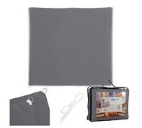 Relaxdays Tenda da sole 3,5 x 3,5 m, poliestere, impermeabile, occhielli in tela, corde di tensionamento, asciugamano quadrato, grigio scuro
