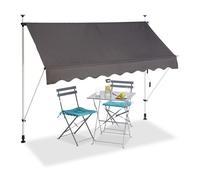 Relaxdays Tenda da sole per balcone grigio