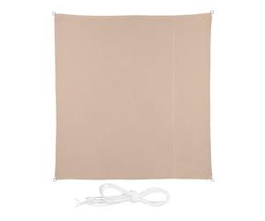 Relaxdays Tenda da Sole per Esterni Quadrata, Idrorepellente, Ombra, Terrazza e Giardino, con Borsa, 3,5 x 3,5 m, Beige