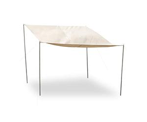 Relaxdays, Tenda da Sole Rettangolare con aste, Corde, picchetti, Impermeabile, Resistente ai Raggi UV, in Poliestere, 3 x 4 m, Beige