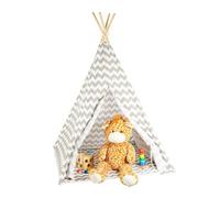 Relaxdays Tenda Giocattolo per Bambini, con Fondo, con Borsa per il Trasporto, HxLxP 160 x 115 x 115 cm, bianca/grigia