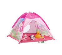 Relaxdays Tenda gioco per bambini castello fate per bambine casetta bimbi interni & esterni HLP 90x118x115 cm fucsia