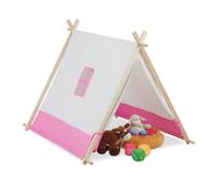 Relaxdays Tenda indiana da gioco bianca e rosa