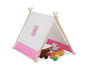 Relaxdays Tenda indiana da gioco bianca e rosa