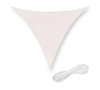 Relaxdays 2x2x2 m Tenda a Vela Parasole, Tessuto HDPE Anti-UV, Corde di Supporto, Ombra Balcone, Giardino, Bianco, Acciaio Inox