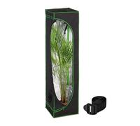 Relaxdays Tenda per Coltivazione Idroponica, Serra per Piante da Interno, Telo Riflettente HLP: 160x40x40 cm, Nero Verde, Poliestere, Acciaio, Plastica