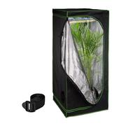 Relaxdays Tenda per Coltivazione Idroponica, Serra per Piante da Interno, Telo Riflettente HLP: 180x80x80 cm, Nero Verde