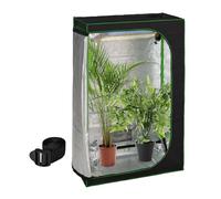 Relaxdays Tenda per Coltivazione Idroponica, Serra per Piante Interno, Telo Riflettente HLP: 180x120x60 cm, Nero Verde, Plastica, Poliestere, Acciaio