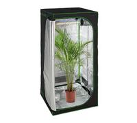 Relaxdays Tenda per Coltivazione Idroponica, Serra per Piante Interno, Telo Riflettente HLP: 200x100x100 cm, Nero Verde, Plastica, Poliestere, Acciaio