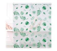 Relaxdays Tenda per Doccia, 140x240, Vasca da Bagno, Idrorepellente, Montaggio a Soffitto, Rullo Finestra, Bianco/Verde