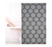 Relaxdays Tenda per Doccia Moderna, 100x240, Vasca da Bagno, Idrorepellente, Montaggio a Soffitto, Rullo Finestra,Grigia, Acciaio