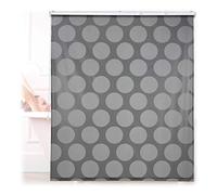 Relaxdays Tenda per Doccia Moderna, 140x240, Vasca da Bagno, Idrorepellente, Montaggio a Soffitto, Rullo Finestra,Grigia, Acciaio