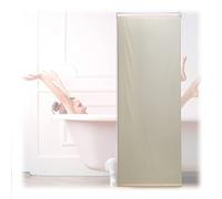 Relaxdays Tenda per Doccia Moderna, 60x240, Vasca da Bagno, Idrorepellente, Montaggio a Soffitto, Rullo Finestra, Beige