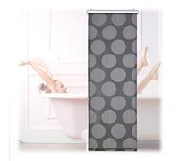 Relaxdays Tenda per Doccia Moderna, 60x240, Vasca da Bagno, Idrorepellente, Montaggio a Soffitto, Rullo Finestra,Grigia, Acciaio