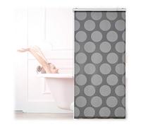 Relaxdays Tenda per Doccia Moderna, 80x240, Vasca da Bagno, Idrorepellente, Montaggio a Soffitto, Rullo Finestra,Grigia