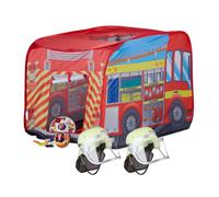 Relaxdays Tenda pompieri per bimbi con 2 caschi