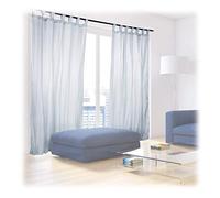 Relaxdays Tende con passanti in set da 2, semitrasparenti a tinta unita in poliestere HLP: 245 x 140 x 0,1 cm argento