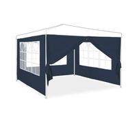 Relaxdays Tende per gazebo laterali blu set da 4