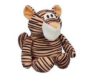 Relaxdays Tigre Fermaporta, in Stoffa Morbida Tigrotto Blocca Porta da Terra Interno in Sabbia 22x19x26 cm, Marrone Nero