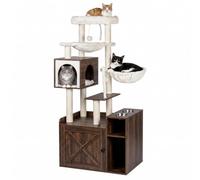 Relaxdays tiragraffi con mobile lettiera/mangiatoia, 144×71×45,5 cm, cuccia