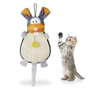 relaxdays, Colorato, Tiragraffi per Gatti, Tappetino, Pallina con Campanella, da Parete, in Sisal, HLP 55x22x10 cm, Unisex Adulto, 55 x 22 x 10 cm