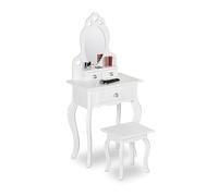 Toeletta trucco bambina con sgabello Specchiera per bambini 3 cassetti MDF