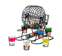 relaxdays Tombola Automatica Alcolica, Pallottoliere Manico e Supporto, 6 Bicchierini, 48 Palline, Gioco Alcol, colorato