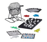 Relaxdays Tombola Automatica, Gioco del Bingo con Cesto in Metallo, Giochi di So