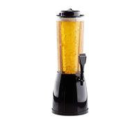 Relaxdays Torre di Birra con Rubinetto, Spillatore Dispenser, Trasparente, 2,5 Litri, BierTower, 50 x 23 x 18 cm, Nero, Cotone